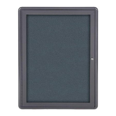 Ghent Ghent Ovation Bulletin Board - Indoor - 1 Door - Gray w/Gray Frame - 24"W x 34"H OVG1-F91